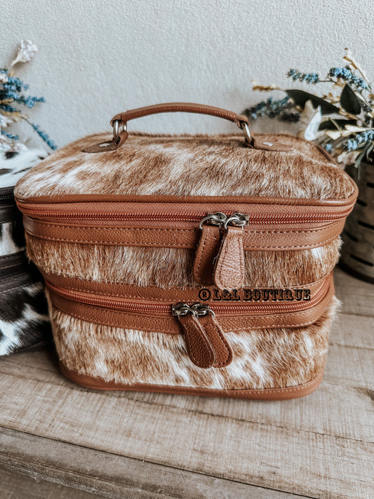 Cowhide Makeup Bag