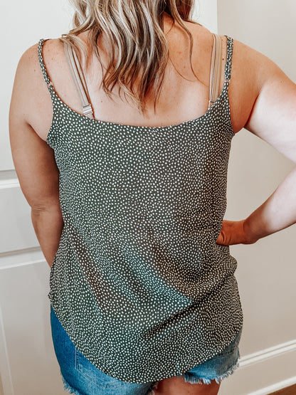 Olive Printed Tank Top