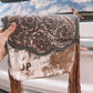 Brown Blossom Hand Tooled Cowhide Crossbody