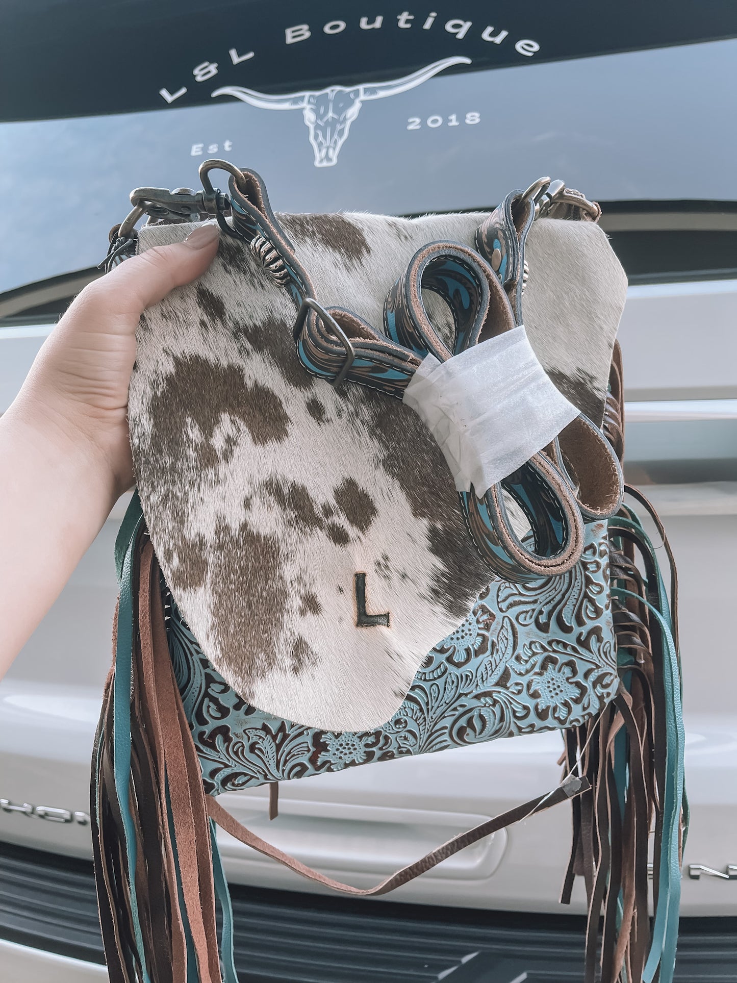 Cobal Blue Concealed Carry Cowhide Crossbody