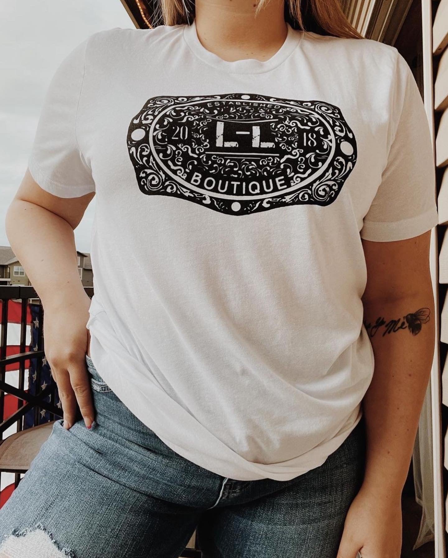 White L-L Logo Tshirt