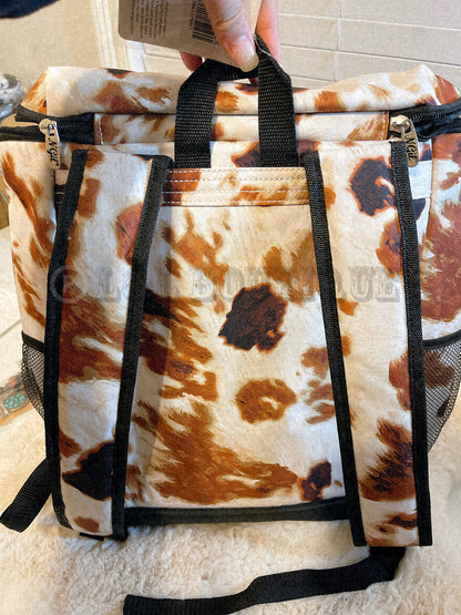 Cow Print Backpack Cooler