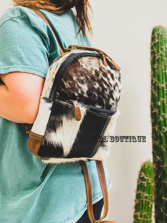 Compact Cowhide Backpack