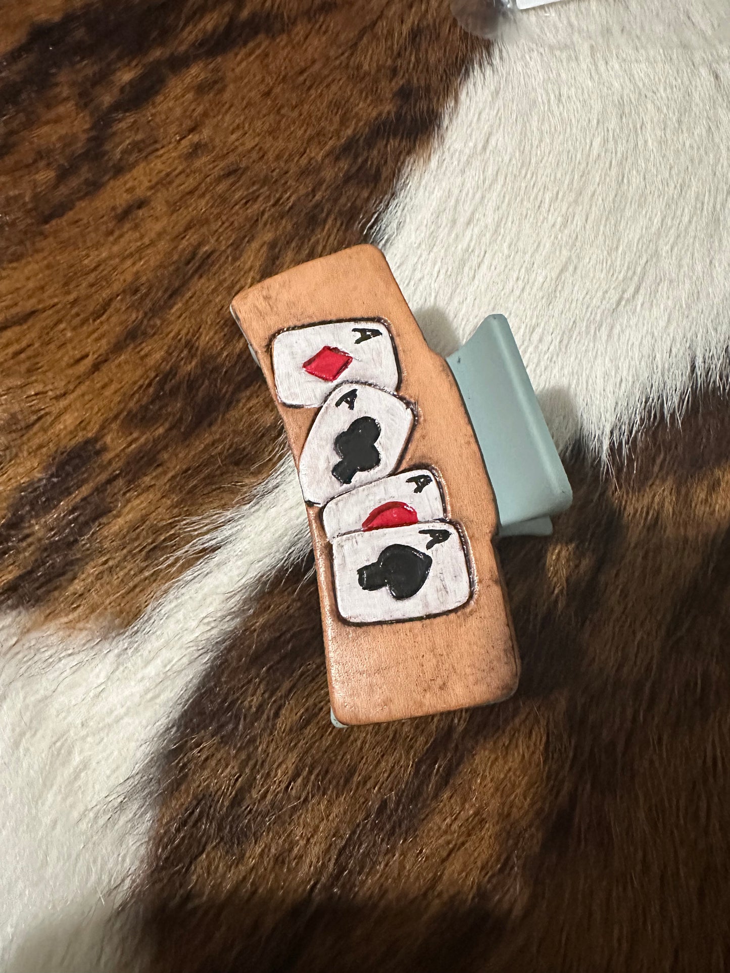 Leather Claw Clip *Deck of Cards