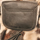 Mini Hand Tooled Cowhide Crossbody Black