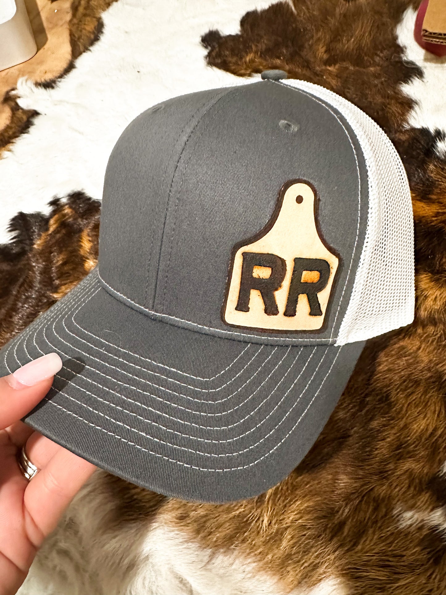 Leather Patch Richardson Hat Charcoal/White