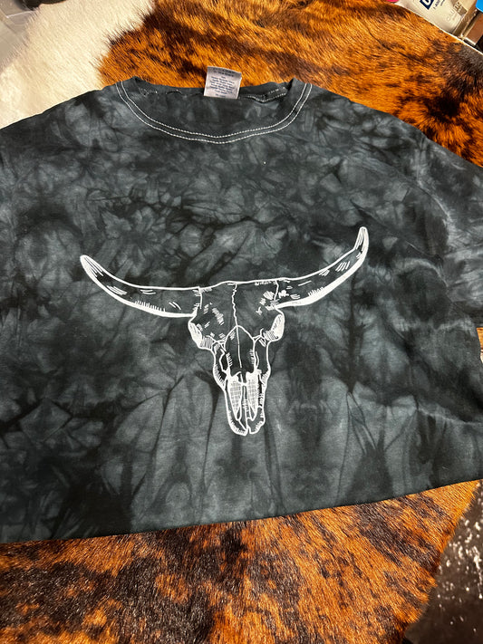 Mineral Washed Bull Skull Tshirt