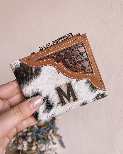 Imprint Tooled Cowhide Mens Wallet