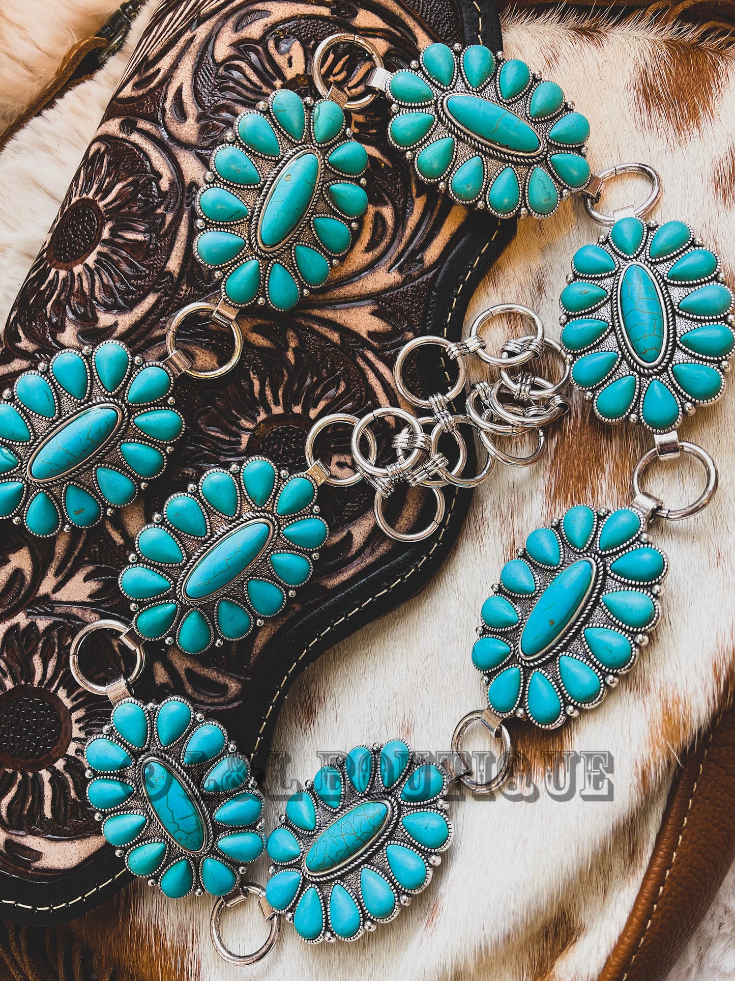 Turquoise Squash Concho Belt