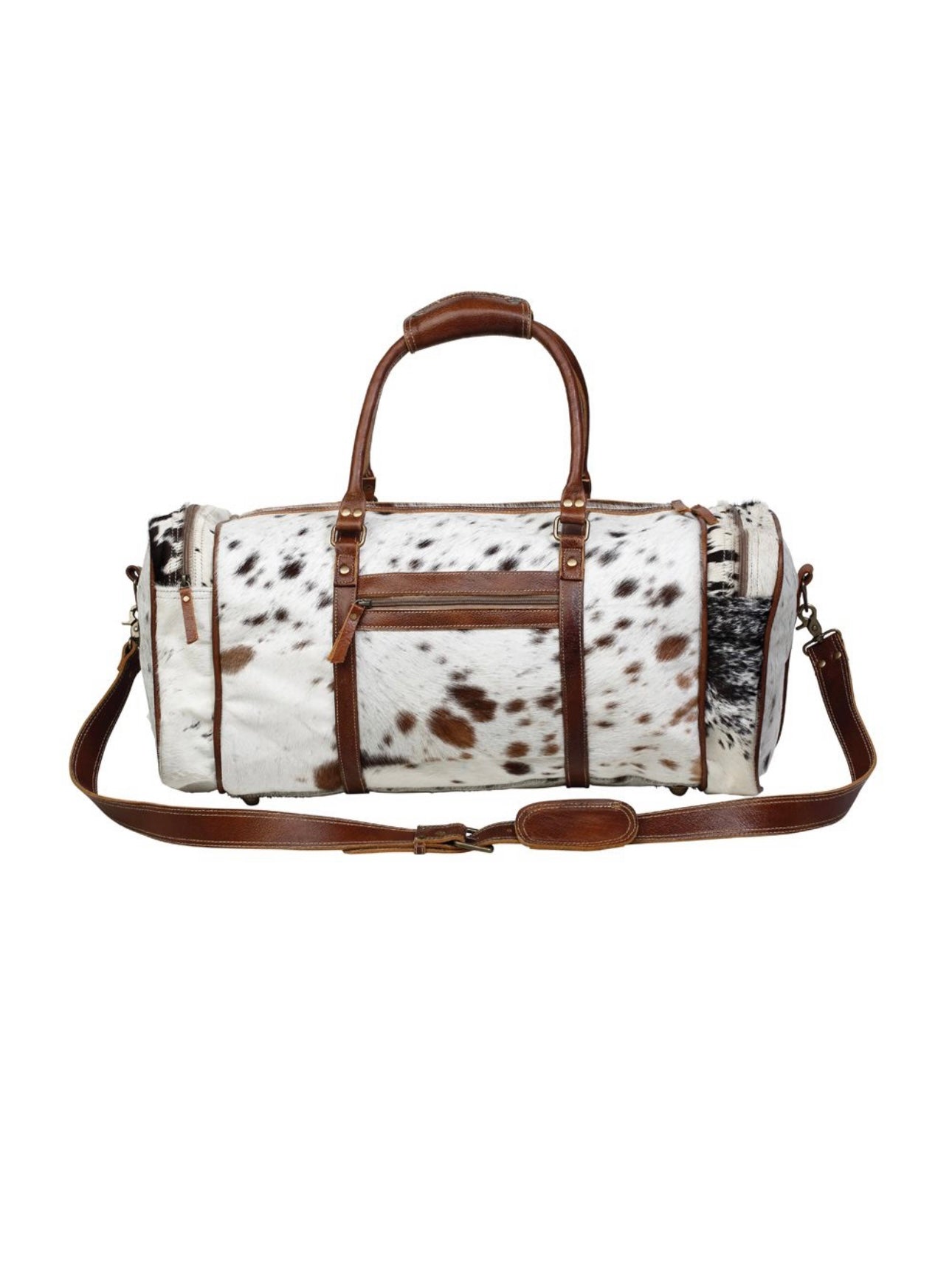 Cowhide travel bag best sale