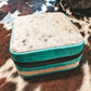 Turquoise Cowhide Jewelry Box