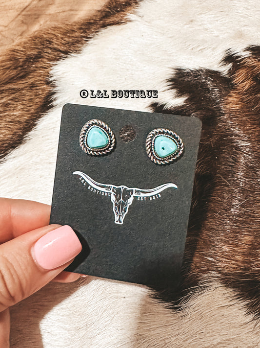 Speck of Turquoise Studs