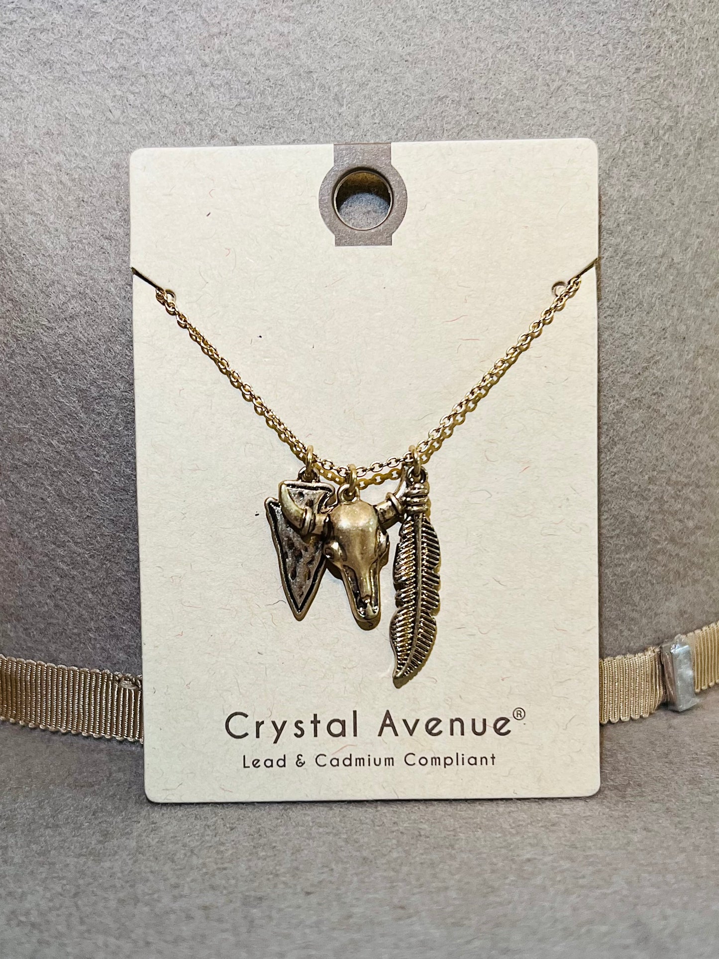Steer Charm Necklace (Gold)