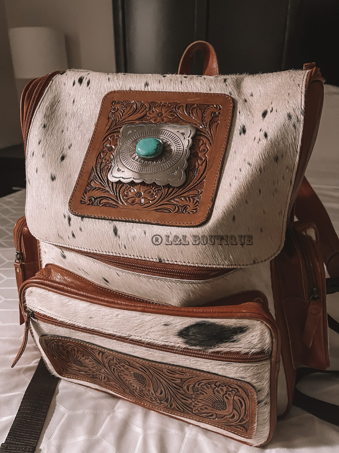 Tooling Turquoise Backpack Brown
