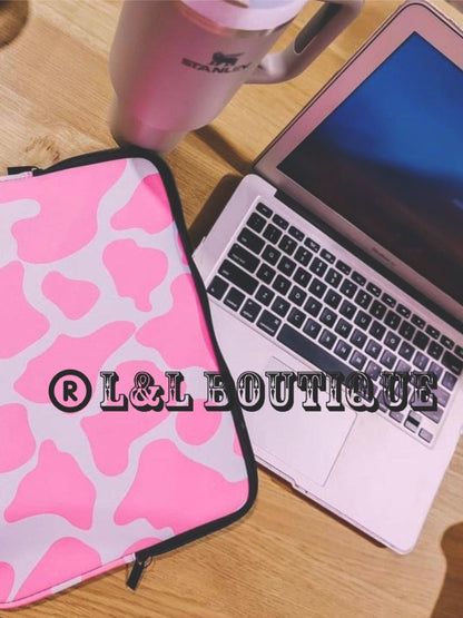 Pink Cow Laptop Sleeve