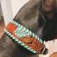 Full Bloom Leather Dog Collar