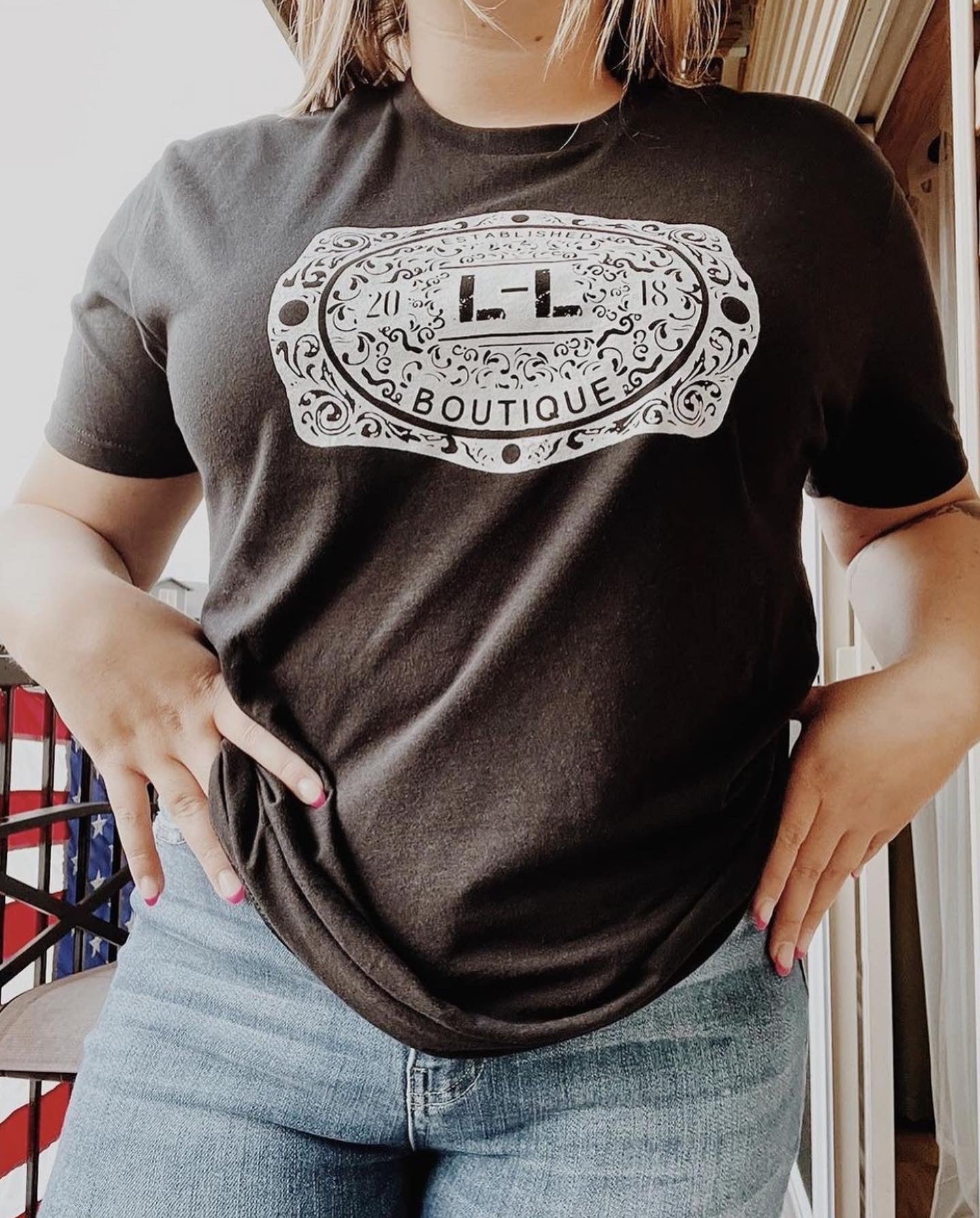 Black L-L Logo Tshirt