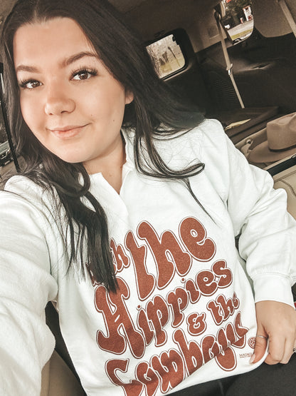 Hippies & the Cowboys Raw Hem Sweatshirt