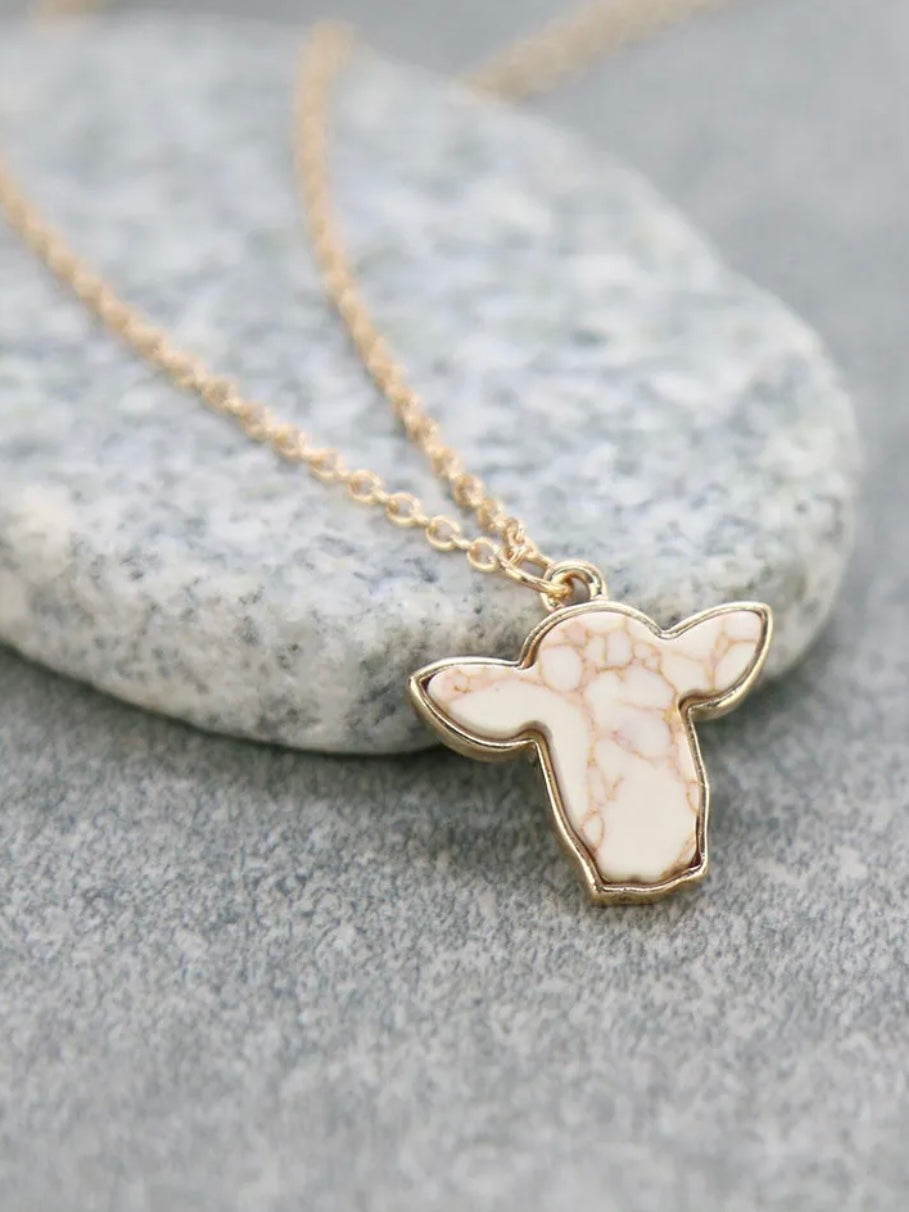 Gold Cow Head Necklace